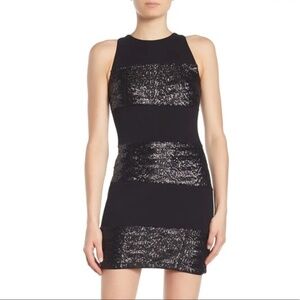 Bailey/44 'Do the Hustle' Black Sleeveless Sequin Stripe Dress
